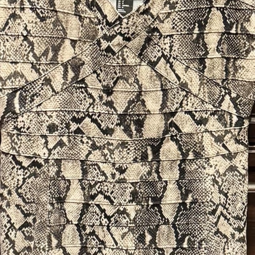 H&M Snakeskin Print Sleeveless Dress medium size 8 length 35in pit to pit 15in - Picture 3 of 4